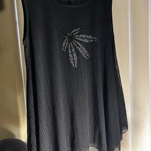 Biker party tank top. Pot leaf design on front Size 2X